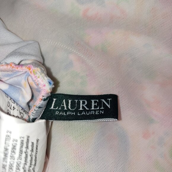 Lauren Ralph Lauren Tankini Top Size 16 Multicolored Paisley Red - Picture 7 of 9